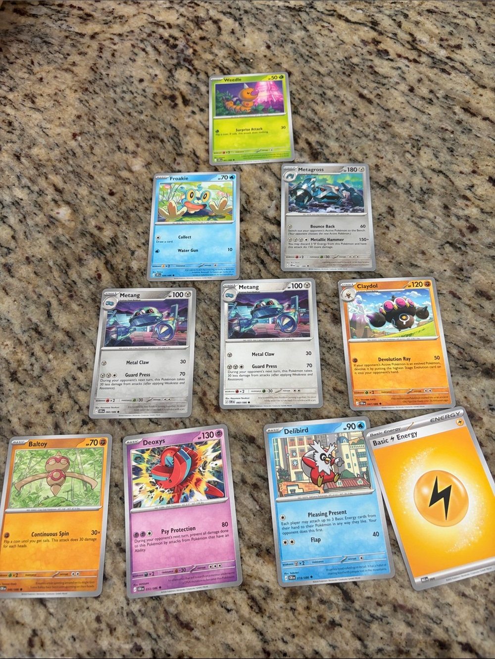 Pokemon Trading Cards - Yellow, Blue, Orange, Gray, Pink, White